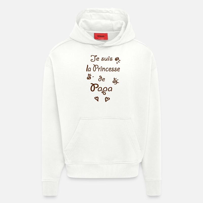 la princesse de papa - Sweat à capuche bio épais oversize fabriqué en UE - OFF WHITE