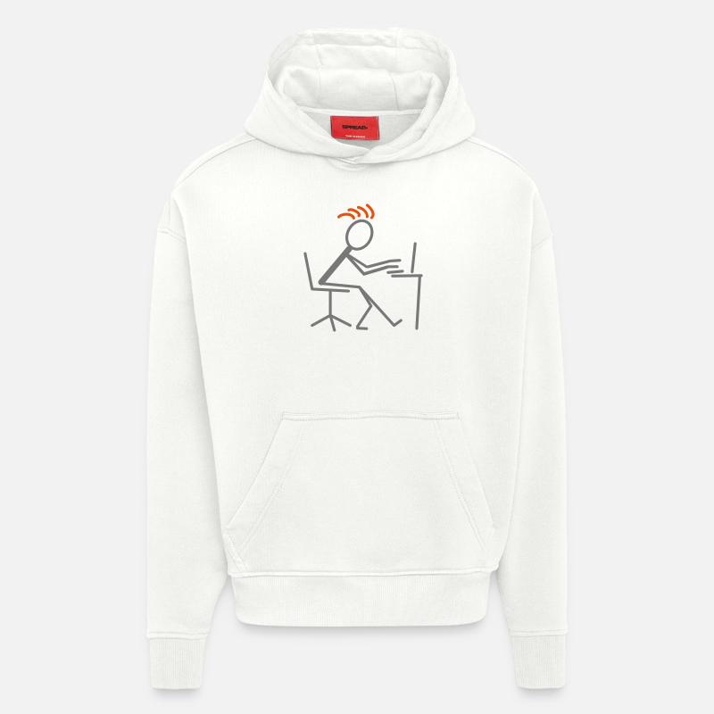 Computerwork - Sweat à capuche bio épais oversize fabriqué en UE - OFF WHITE