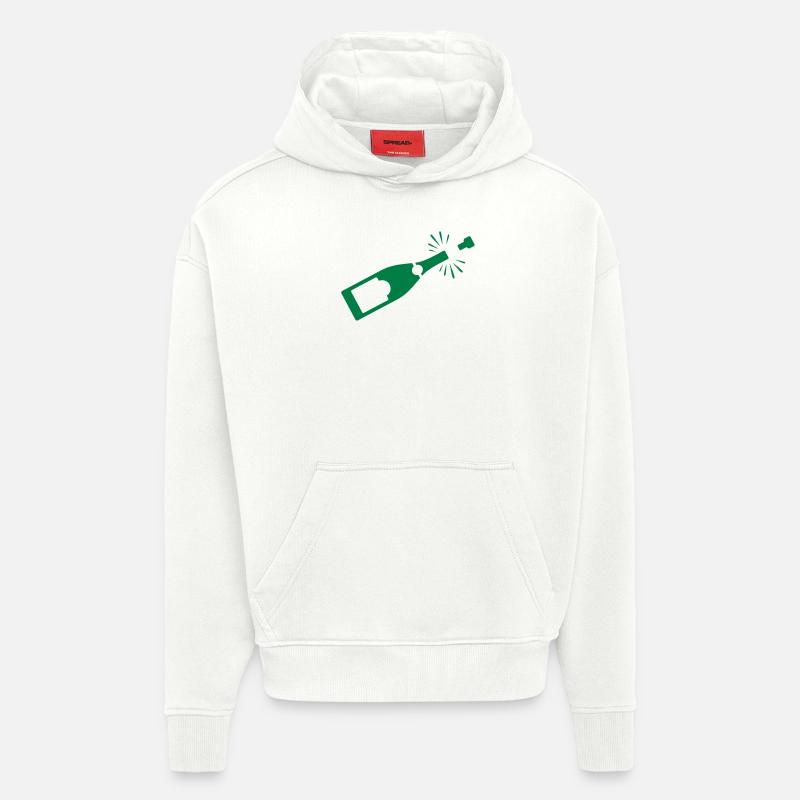 Une bouteille de - Sweat à capuche bio épais oversize fabriqué en UE - OFF WHITE