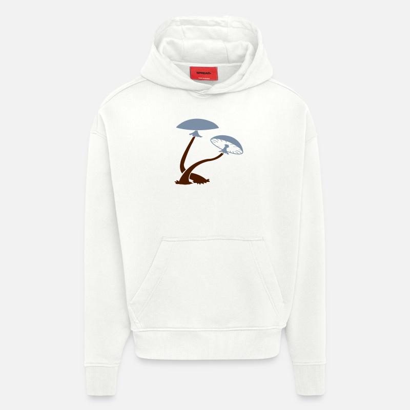 pilze_02 - Sweat à capuche bio épais oversize fabriqué en UE - OFF WHITE