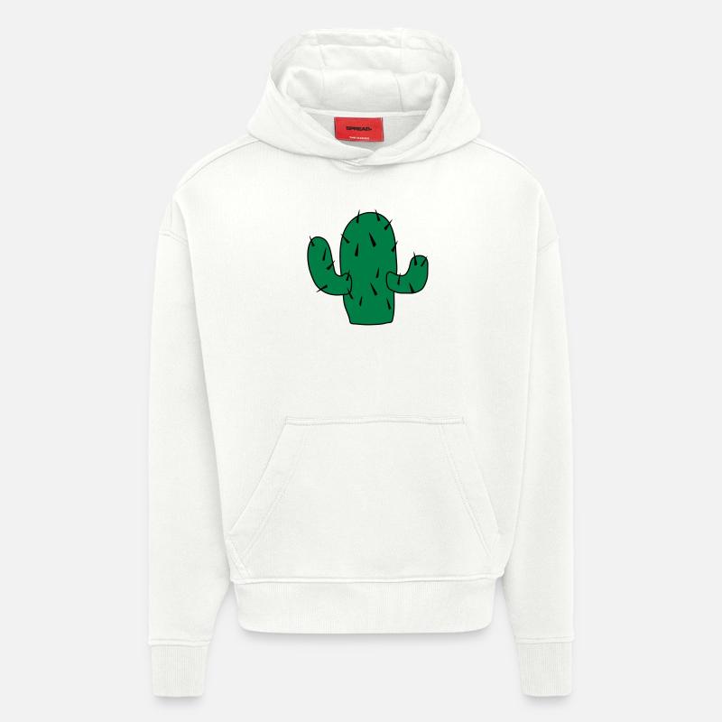 cactus_cc21 - Sweat à capuche bio épais oversize fabriqué en UE - OFF WHITE
