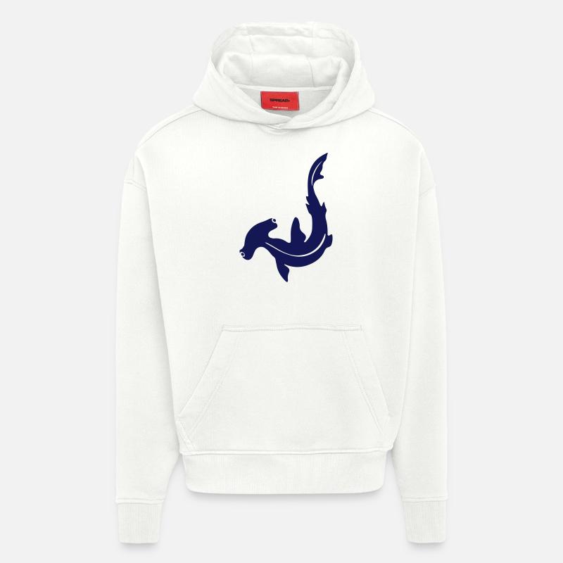 Requin-marteau - Sweat à capuche bio épais oversize fabriqué en UE - OFF WHITE