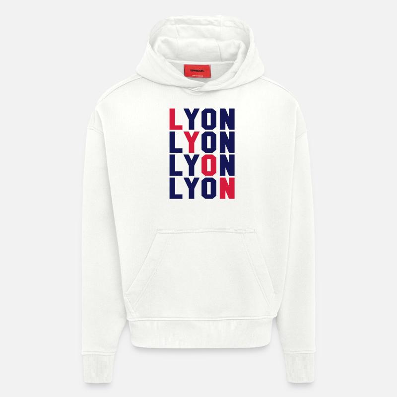 Lyon grid - Sweat à capuche bio épais oversize fabriqué en UE - OFF WHITE