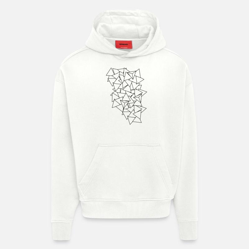 triangles - Sweat à capuche bio épais oversize fabriqué en UE - OFF WHITE