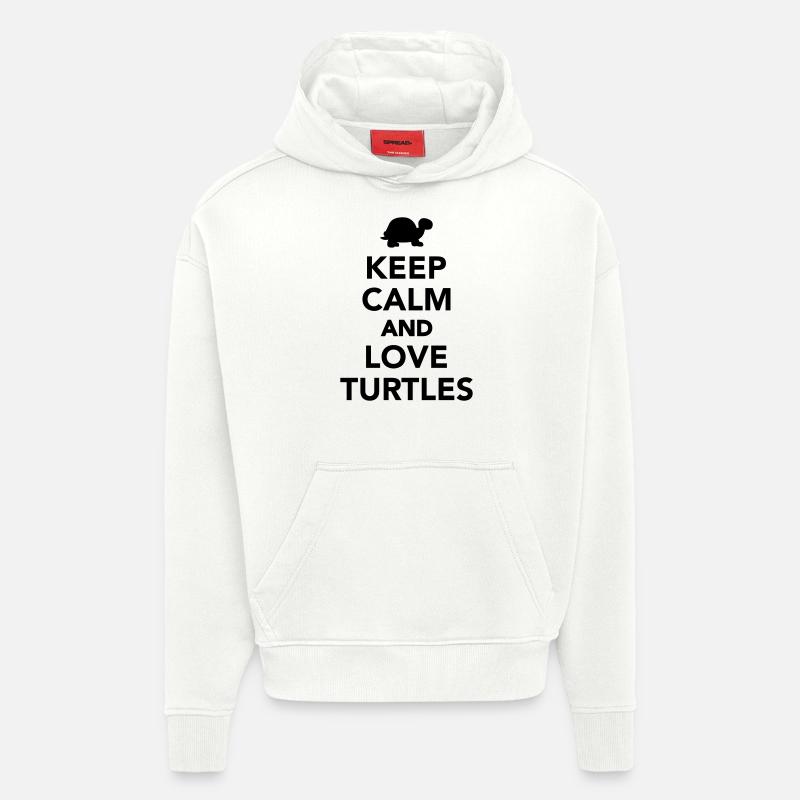 Keep calm and love Turtles - Hoodie- made by SPREAD  - OFF WHITE
