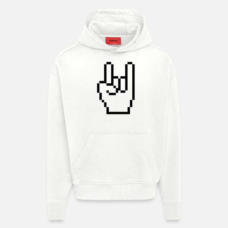 rock_computer_hand_01 - Sweat à capuche bio épais oversize fabriqué en UE - OFF WHITE
