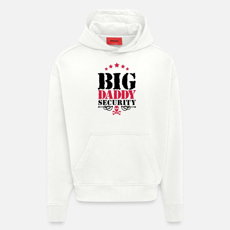 Big Daddy Security - Sweat à capuche bio épais oversize fabriqué en UE - OFF WHITE