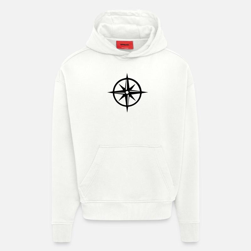 Kompass - Hoodie- made by SPREAD  - OFF WHITE