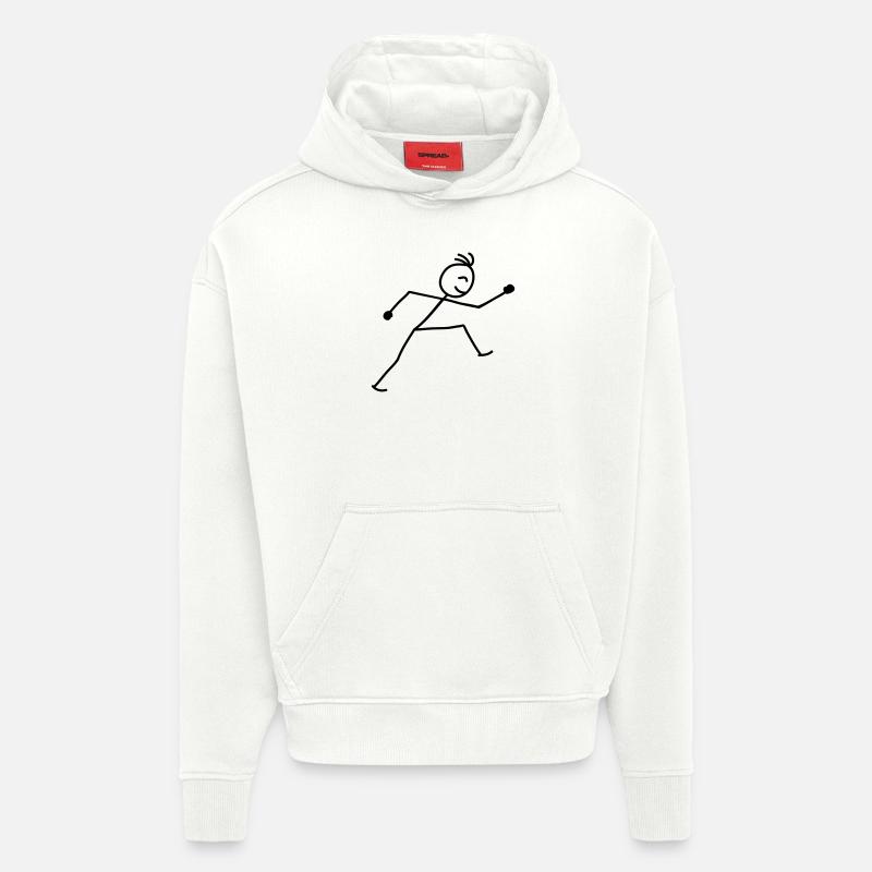 walking_stick_figure_1c - Sweat à capuche bio épais oversize fabriqué en UE - OFF WHITE