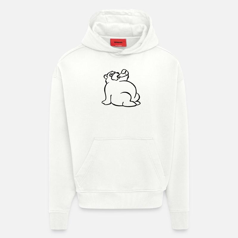 Saufbär - Sweat à capuche bio épais oversize fabriqué en UE - OFF WHITE
