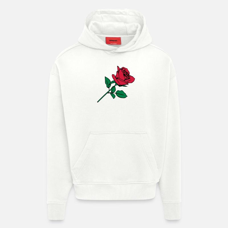 Rose - Sweat à capuche bio épais oversize fabriqué en UE - OFF WHITE