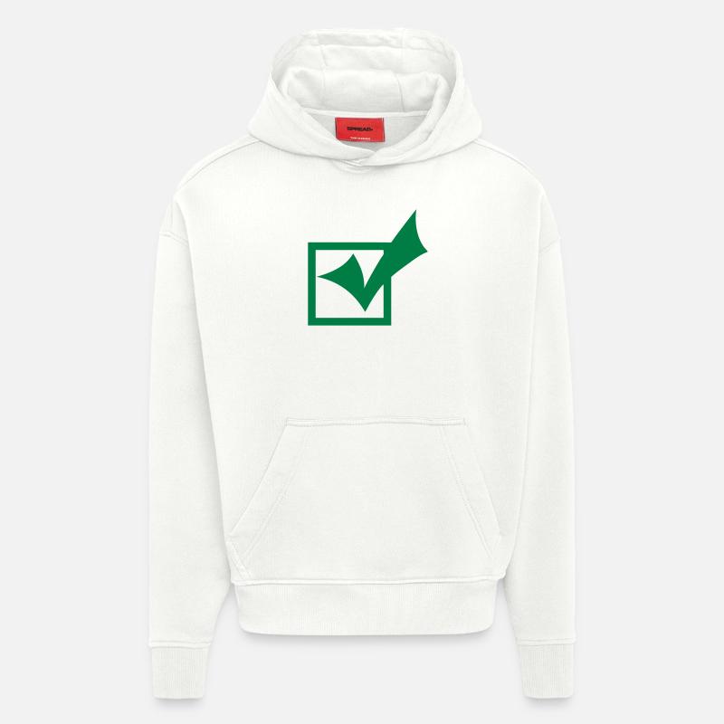 valide check ok cocher 401 - Sweat à capuche bio épais oversize fabriqué en UE - OFF WHITE