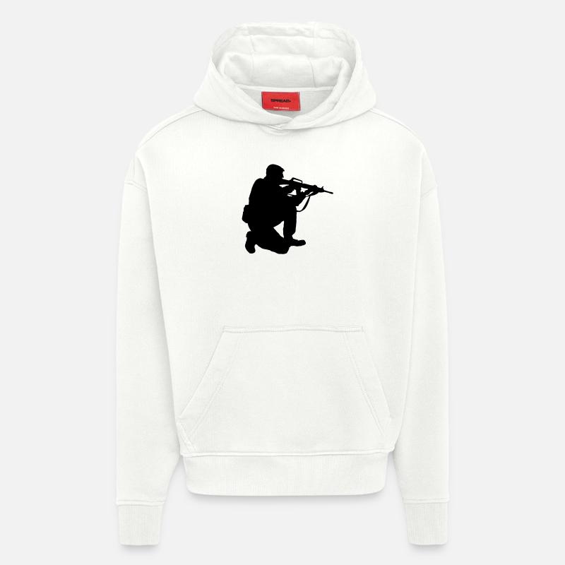 militär - Hoodie- made by SPREAD  - OFF WHITE