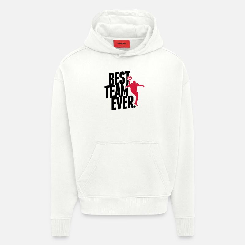Best team ever - Sweat à capuche bio épais oversize fabriqué en UE - OFF WHITE