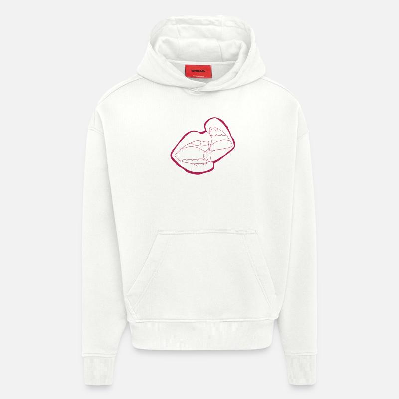 bouche baiser kb2 - Sweat à capuche bio épais oversize fabriqué en UE - OFF WHITE
