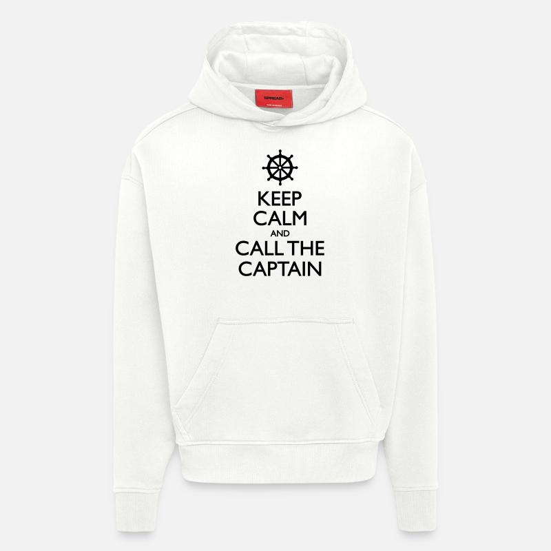 Call the captain - Sweat à capuche bio épais oversize fabriqué en UE - OFF WHITE