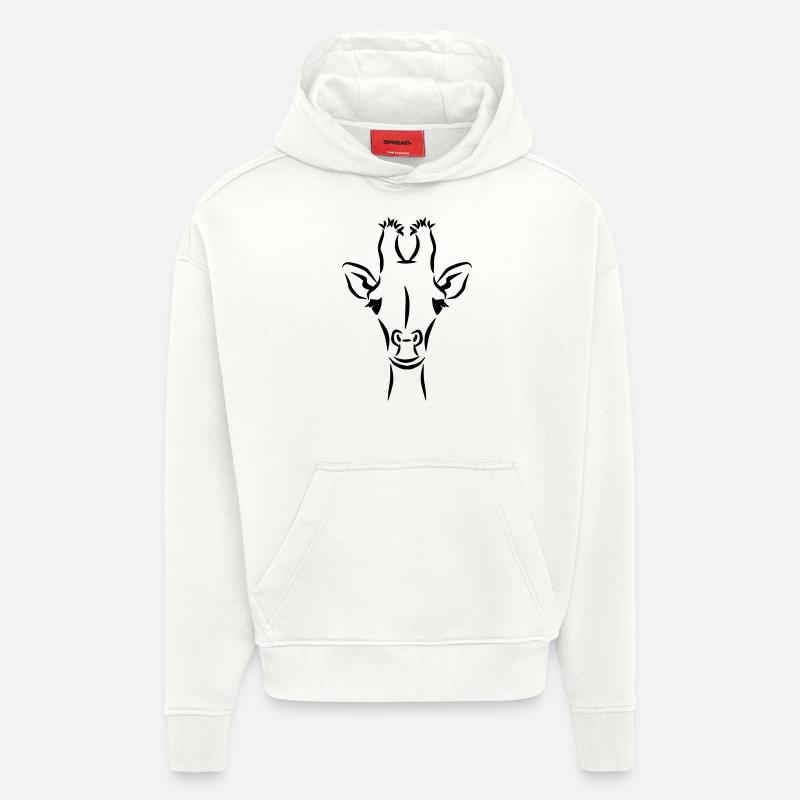 Girafe - Sweat à capuche bio épais oversize fabriqué en UE - OFF WHITE
