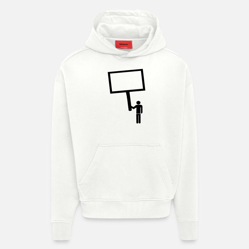 Texte - Message - Sweat à capuche bio épais oversize fabriqué en UE - OFF WHITE