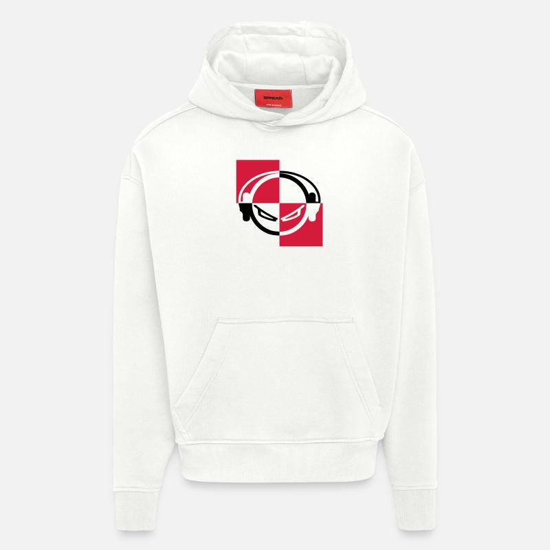 dj - Sweat à capuche bio épais oversize fabriqué en UE - OFF WHITE