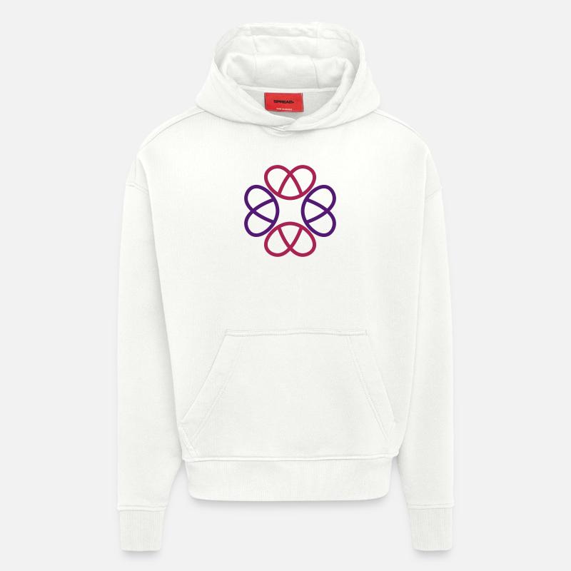 Fleur Bredzel 1 - Sweat à capuche bio épais oversize fabriqué en UE - OFF WHITE