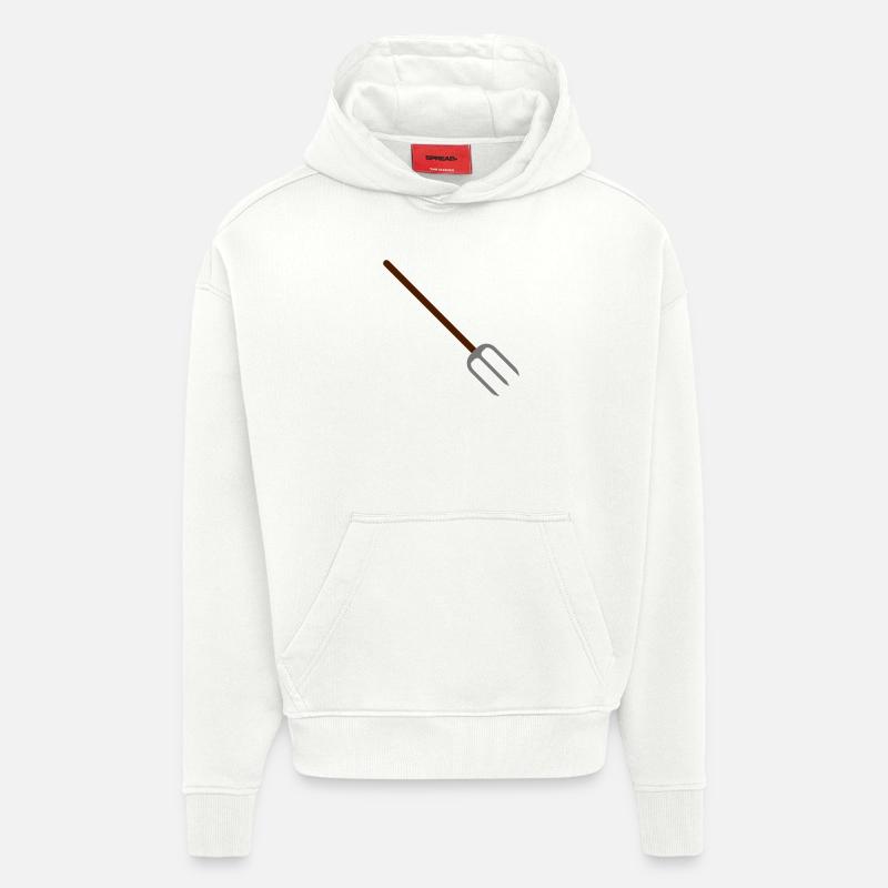 fourche à foin - Sweat à capuche bio épais oversize fabriqué en UE - OFF WHITE