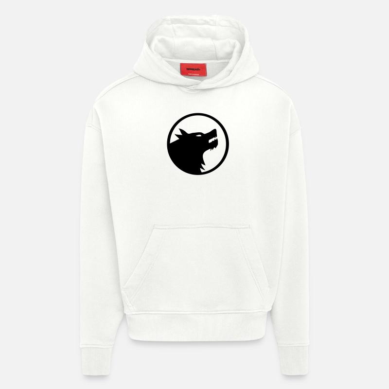 wolf_11a - Sweat à capuche bio épais oversize fabriqué en UE - OFF WHITE