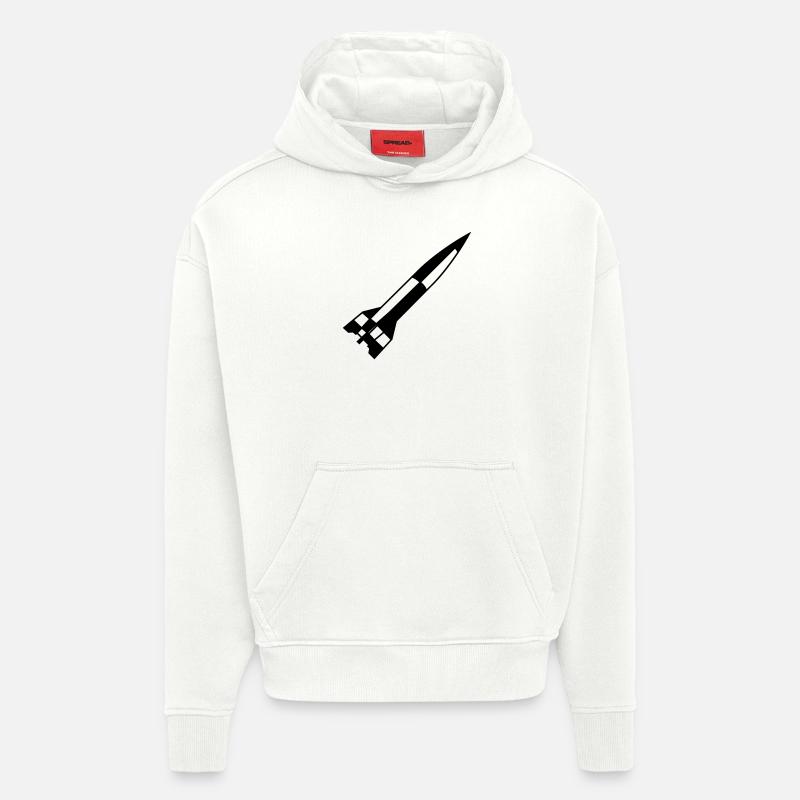 A4 Rakete einfarbig schwarz - Hoodie- made by SPREAD  - OFF WHITE