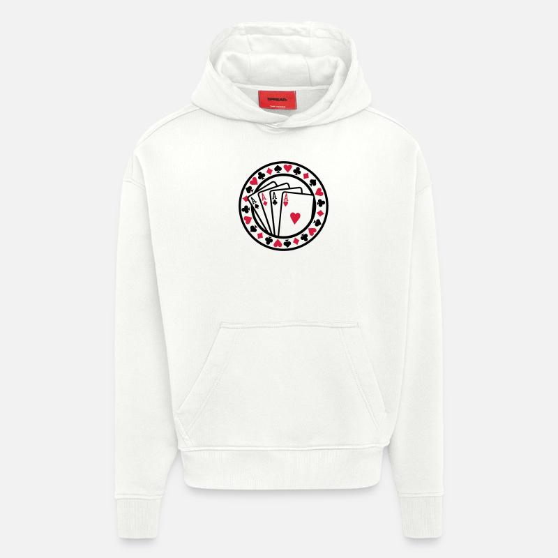 Poker - Sweat à capuche bio épais oversize fabriqué en UE - OFF WHITE