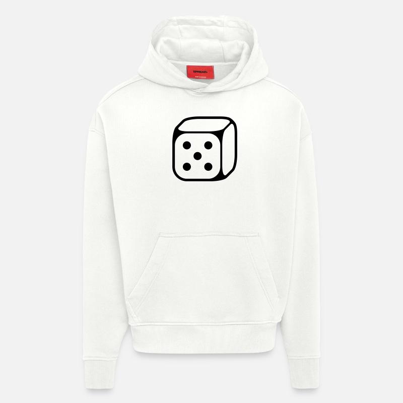 5 cubes (cinq / 1C) - Sweat à capuche bio épais oversize fabriqué en UE - OFF WHITE