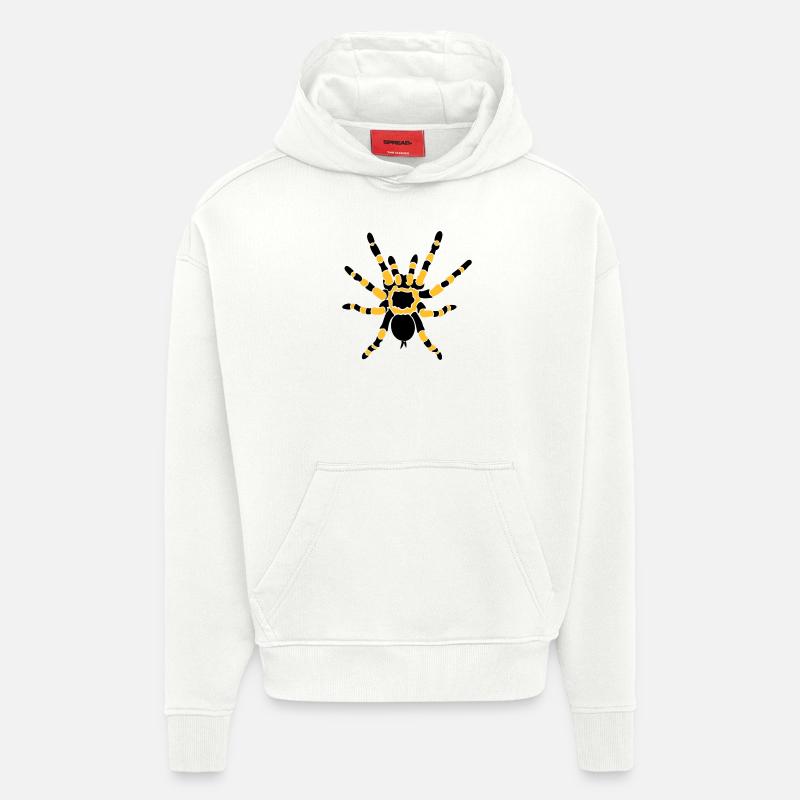 Tarentule orange du genou - Sweat à capuche bio épais oversize fabriqué en UE - OFF WHITE