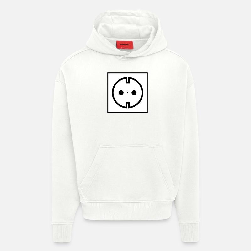 Prise électrique - Sweat à capuche bio épais oversize fabriqué en UE - OFF WHITE