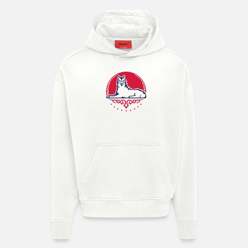 Tschetschenischer Wolf - 2025 - Hoodie- made by SPREAD  - OFF WHITE