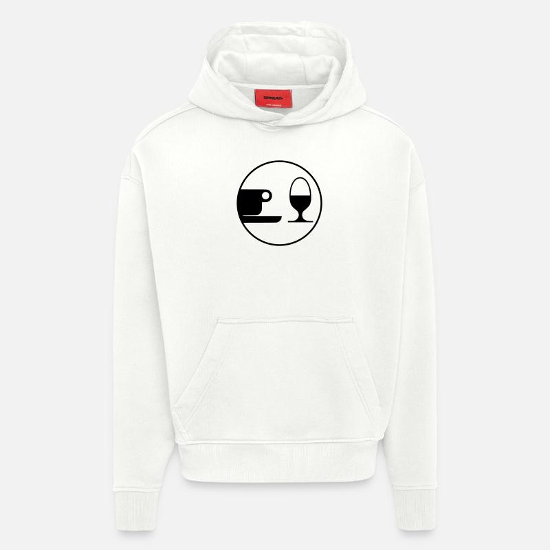 breakfast - Sweat à capuche bio épais oversize fabriqué en UE - OFF WHITE