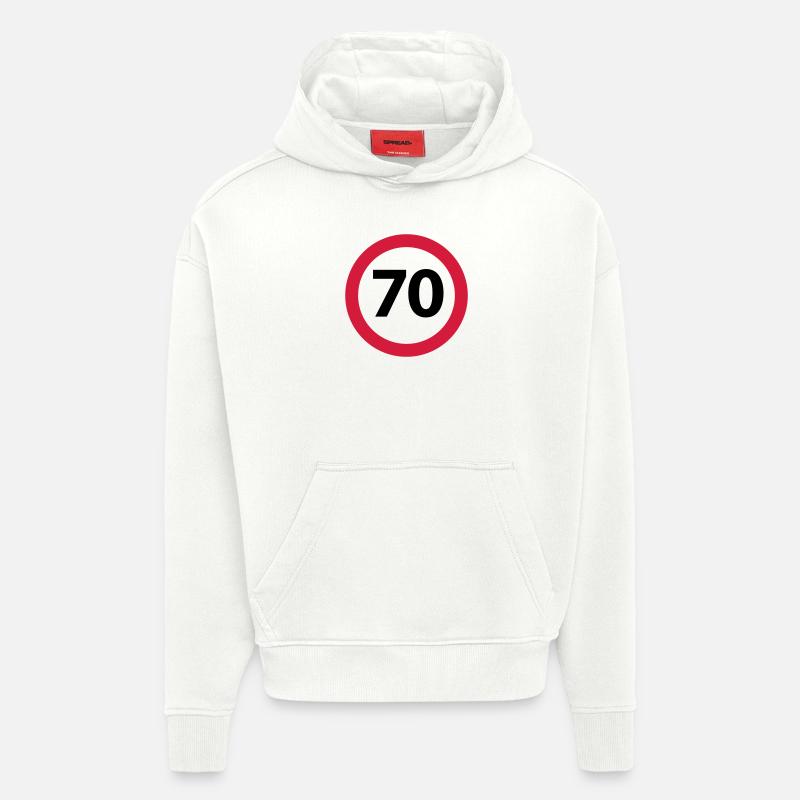 70 Anniversaire - Sweat à capuche bio épais oversize fabriqué en UE - OFF WHITE
