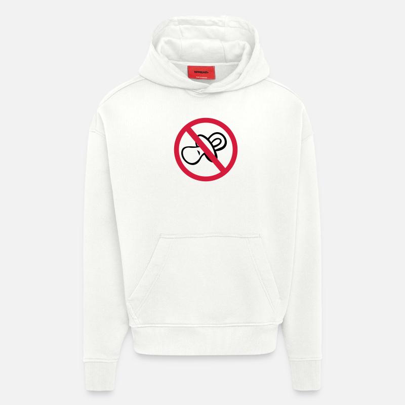 sucettes, bébé, biberon, l'enfant - Sweat à capuche bio épais oversize fabriqué en UE - OFF WHITE