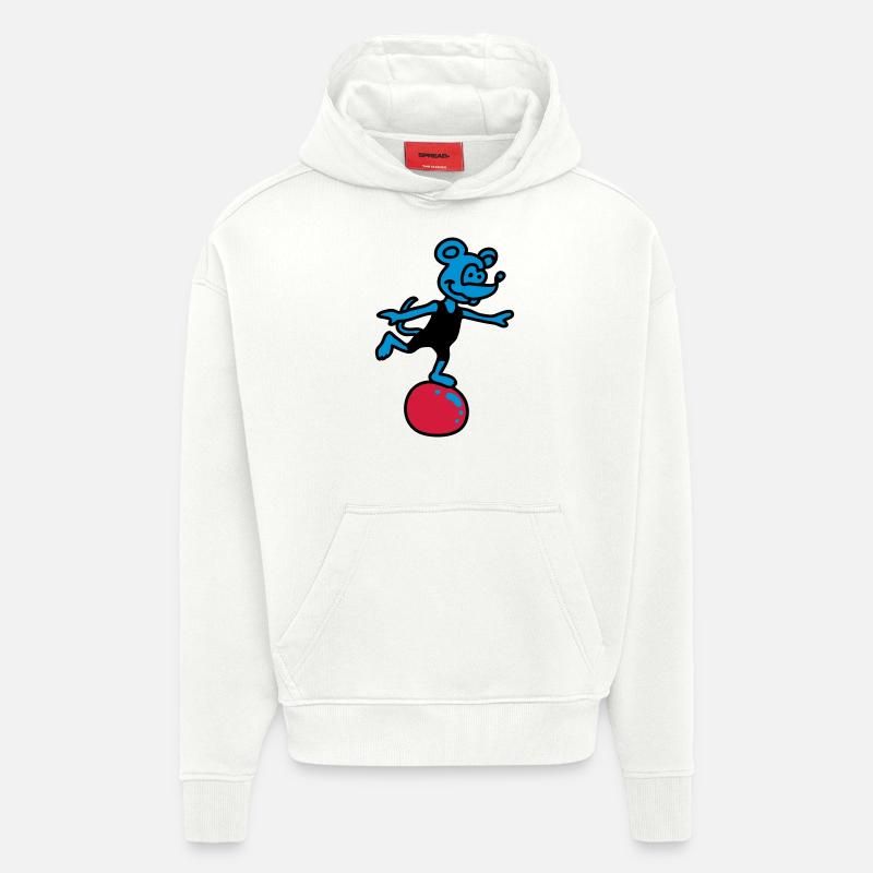 souris sportif 3 - Sweat à capuche bio épais oversize fabriqué en UE - OFF WHITE