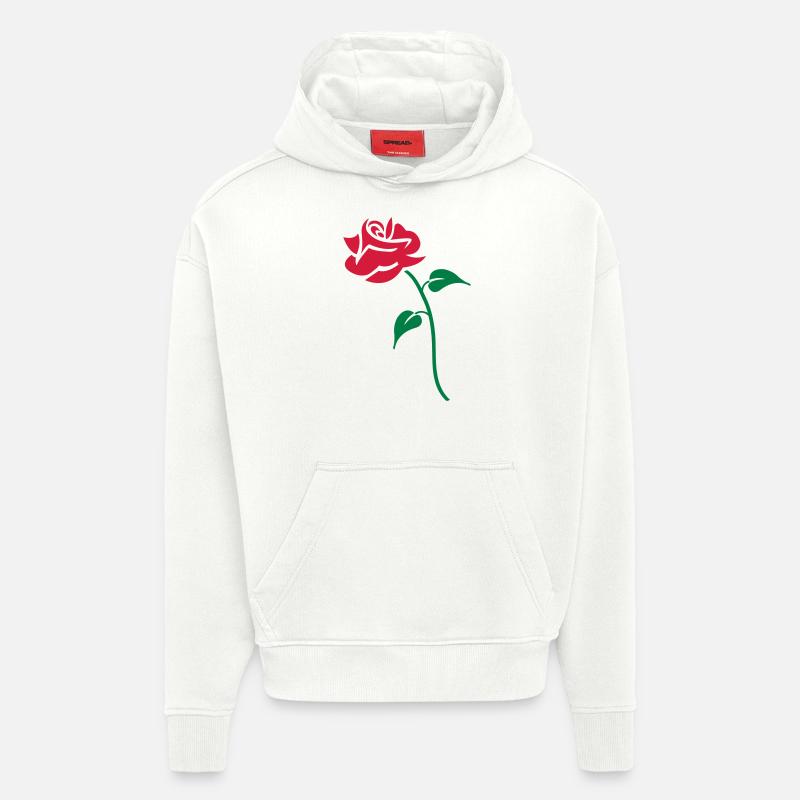 rose - Sweat à capuche bio épais oversize fabriqué en UE - OFF WHITE
