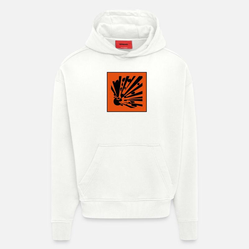 symbole de danger explosif - Sweat à capuche bio épais oversize fabriqué en UE - OFF WHITE