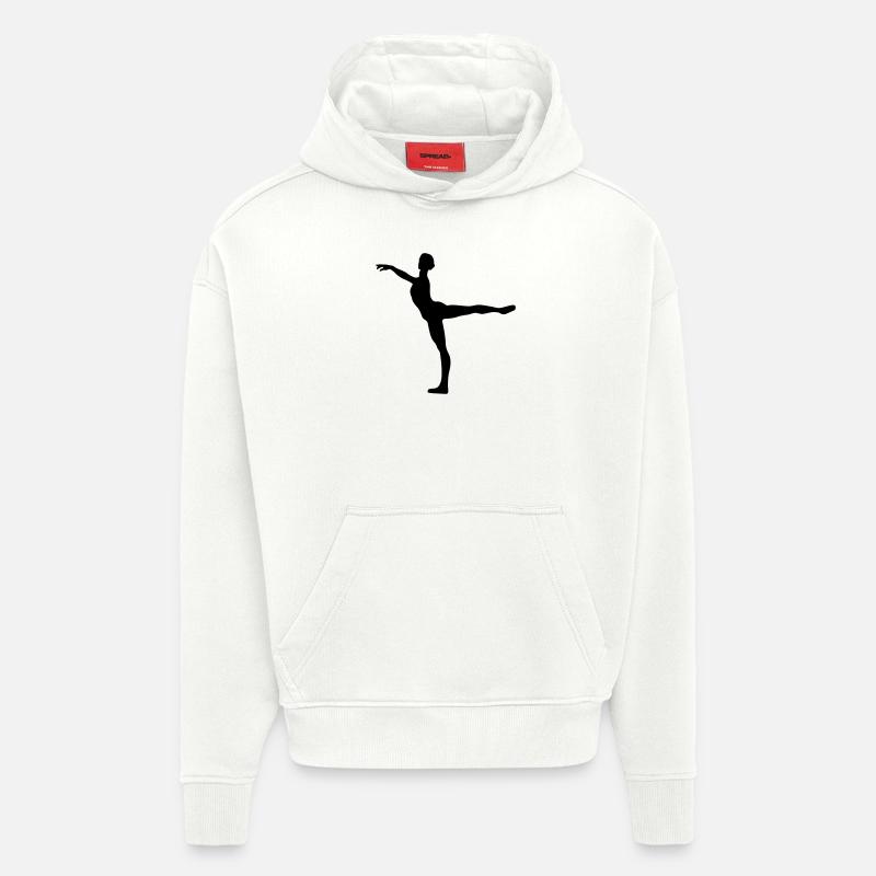 Danseuse de ballet vecteur Silhouette - Sweat à capuche bio épais oversize fabriqué en UE - OFF WHITE