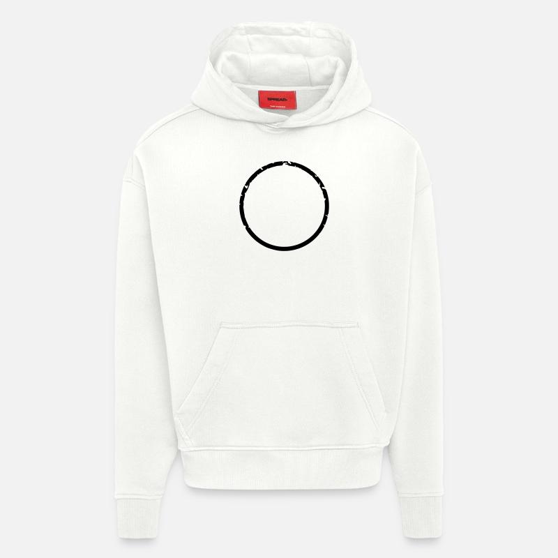 stamp round circle blank - Hoodie- made by SPREAD  - OFF WHITE