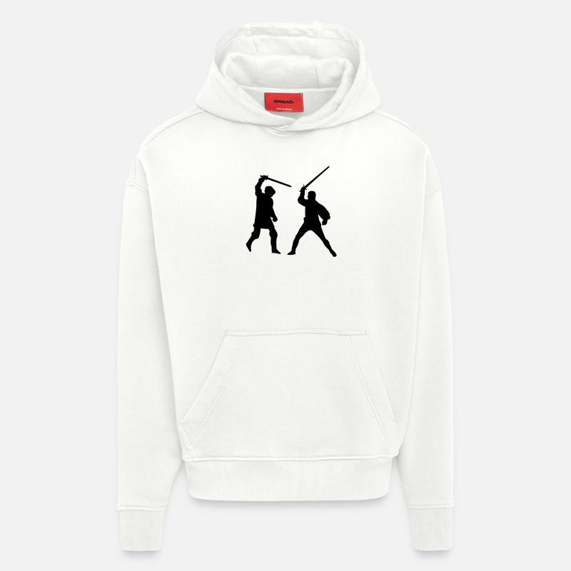 Epée de combat - Sweat à capuche bio épais oversize fabriqué en UE - OFF WHITE