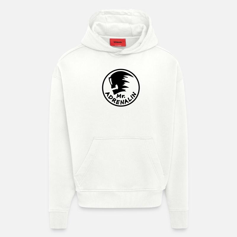 mr_adrenalin_l - Sweat à capuche bio épais oversize fabriqué en UE - OFF WHITE