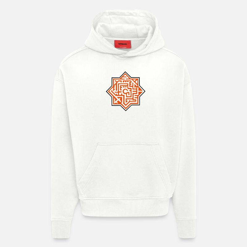 Mandala Labyrinth 2c - Hoodie- made by SPREAD  - OFF WHITE