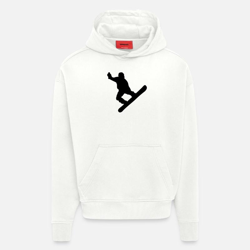 faire du snowboard - Sweat à capuche bio épais oversize fabriqué en UE - OFF WHITE