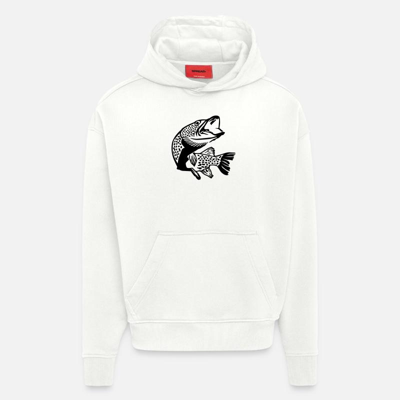 Poisson - Sweat à capuche bio épais oversize fabriqué en UE - OFF WHITE