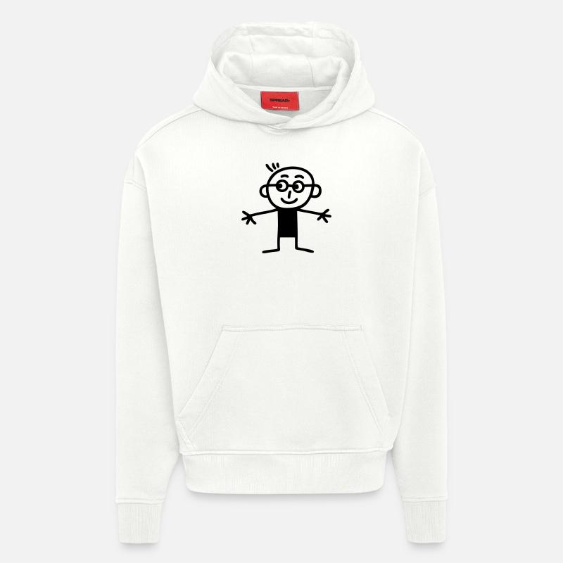 Männchen mit Brille - Hoodie- made by SPREAD  - OFF WHITE