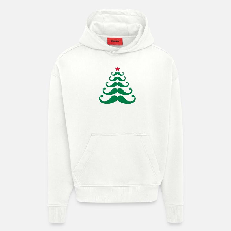 Arbre de Noël - Sweat à capuche bio épais oversize fabriqué en UE - OFF WHITE
