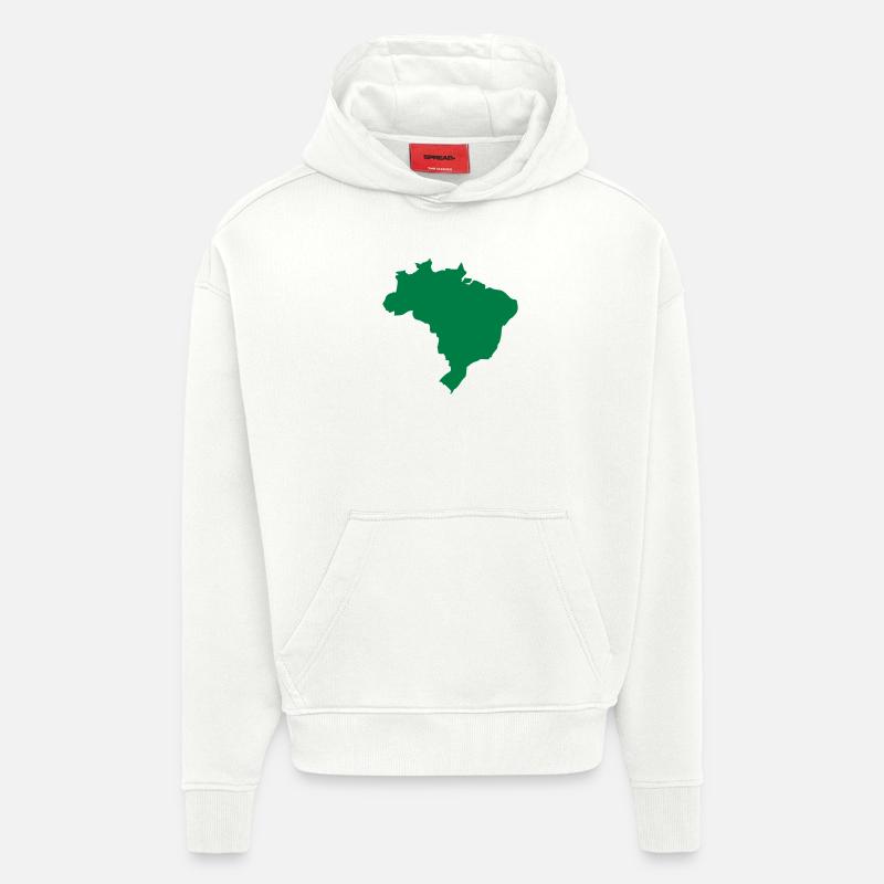 Brésil - Sweat à capuche bio épais oversize fabriqué en UE - OFF WHITE