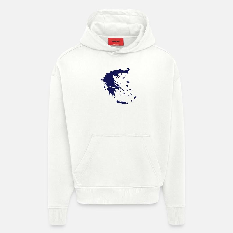 Grèce - Sweat à capuche bio épais oversize fabriqué en UE - OFF WHITE