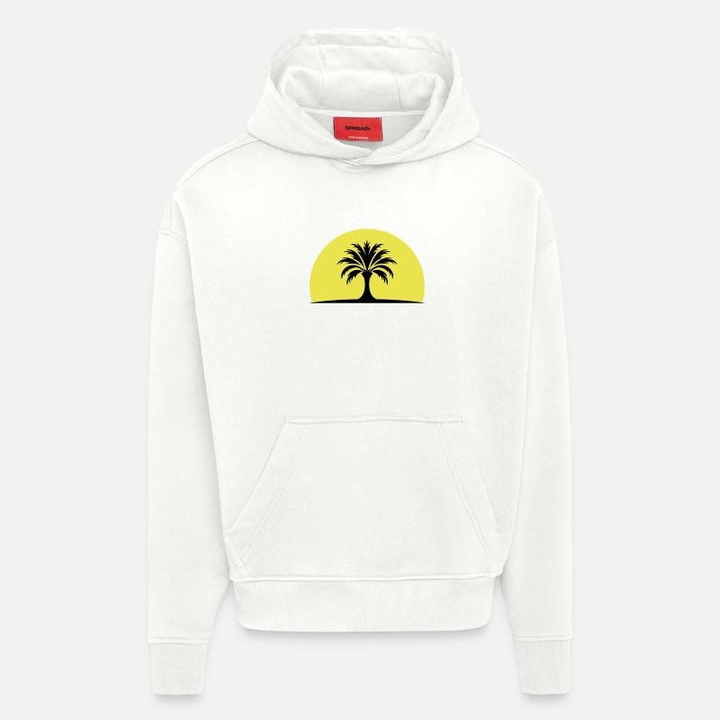 Île Sun Palm - Sweat à capuche bio épais oversize fabriqué en UE - OFF WHITE